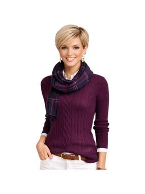 Tommy Hilfiger Purple Cable Knit Cotton Sweater Size Large